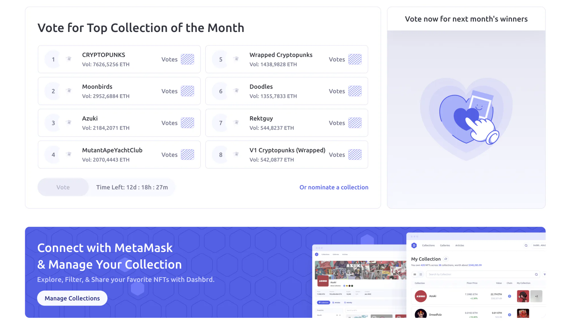 Dashbrd: NFT Portfolio Dashboard
