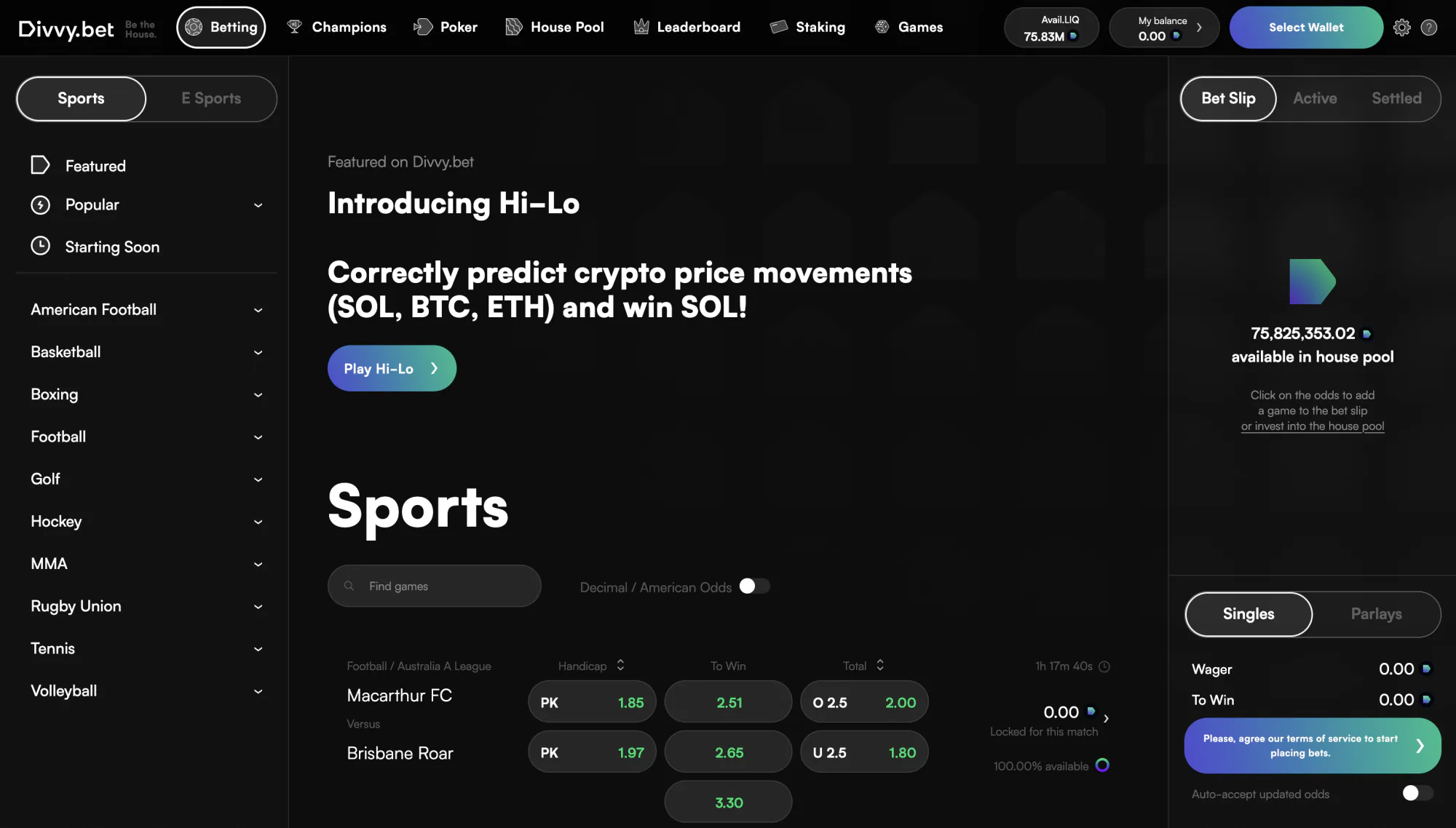 Divvy Bet: Web3 Decentralized Betting Platform